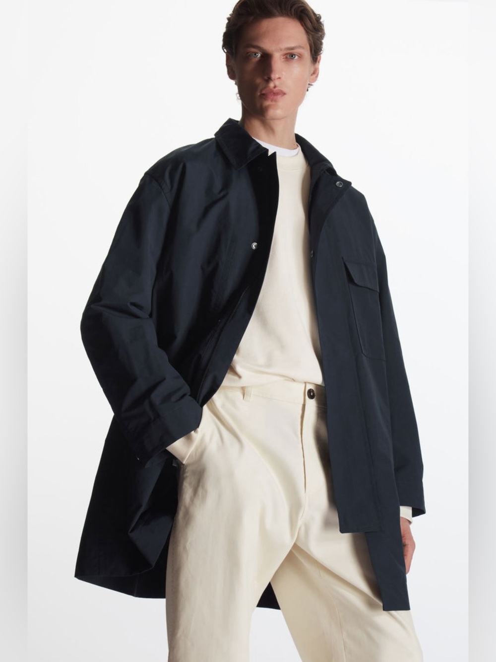 COS Relaxed Fit Navy Car Coat
